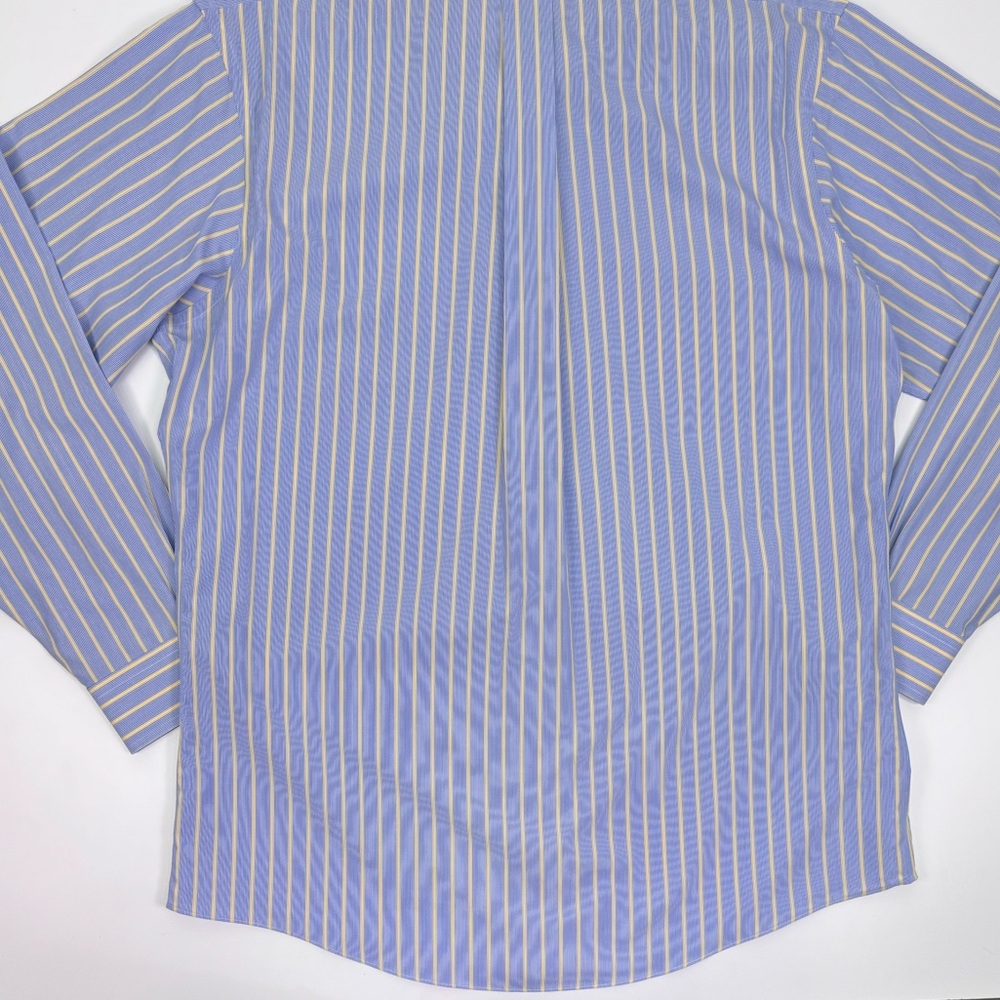 Brooks Brothers Supima Cotton Blue and Yellow Striped Button Down Shirt - Picture 7 of 8
